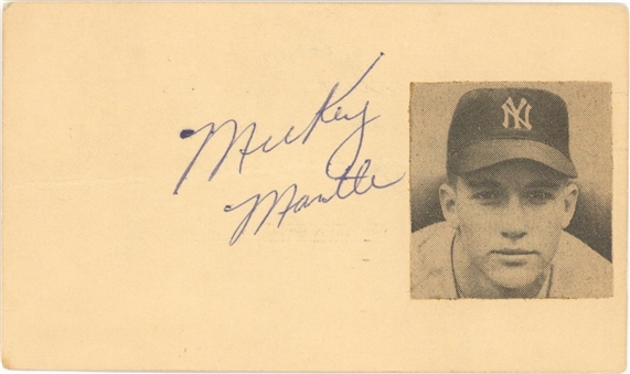 1951 Mickey Mantle Signed Post Card (Beckett)
